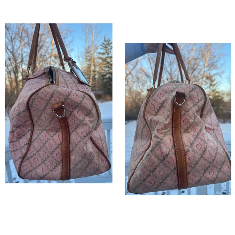 Vintage Dooney & Bourke Bubble Gum Pink Monogram Carry On Travel Bag Y2K - Picture 3 of 16